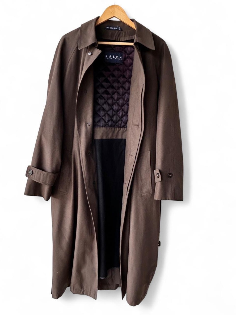 Ralph Lauren Dark Brown Men's Long Trench Coat